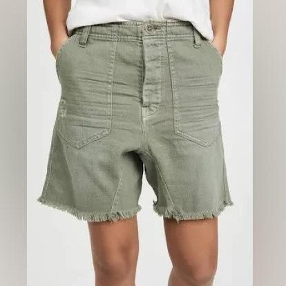 Free people green denim shorts
